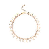 Brass Bracelet & Bangle Star plated for woman Length 19 cm Sold By PC