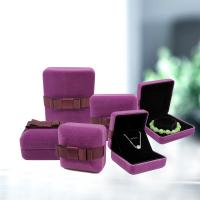 Boite à cadeaux pour bijoux , velours de coton, normes différentes pour le choix & avec une décoration de noeud à boucles, violet, Vendu par PC