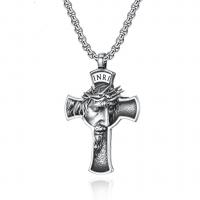 Stainless Steel Jewelry Necklace, Cross, fashion jewelry & for man, 37x58mm, 3.5mm, Sold Per Approx 23.6 Inch Strand