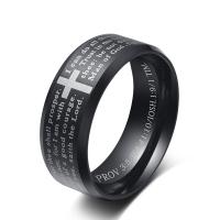Titanium Steel Finger Ring plated Unisex & with letter pattern 8mm US Ring Sold By PC