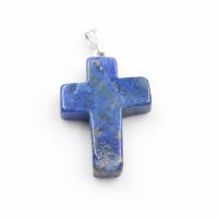 Gemstone Pendants Jewelry with zinc alloy bail Cross polished Sold By PC