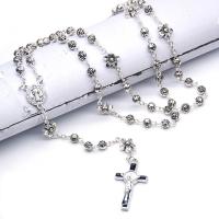 Rosary Necklace, Tibetan Style, Crucifix Cross, Unisex, nickel, lead & cadmium free, Length:20.47 Inch, Sold By PC