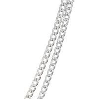 Aluminum Chains, plated, twist oval chain, silver color, 5x7x1mm, 5m/Bag, Sold By Bag