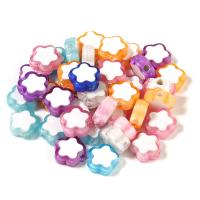 Akril ékszerek gyöngyök, DIY & kétszínű, sokszínű, 100PC-k/Bag, Által értékesített Bag