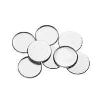 Stainless Steel Cabochon Setting Round plated silver color Sold By Bag