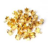 Brass Claw Setting, plated, golden, 6mm, 100PCs/Bag, Sold By Bag