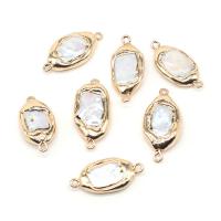 Freshwater Pearl Connector, with Brass, gold color plated, Natural & fashion jewelry & DIY, 15x30mm, Sold By PC