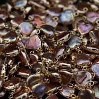 Freshwater Pearl Kontaktdon, med Mässing, Hjärta, guldfärg pläterade, Naturligt & mode smycken & DIY, 10x15-12x18mm, Säljs av PC