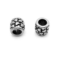 Edelstahl-Perlen mit großem Loch, Edelstahl, Modeschmuck & mit einem Muster von Herzen & Schwärzen, frei von Nickel, Blei & Kadmium, verkauft von PC