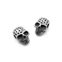 Stainless Steel Large Hole Beads, Skull, fashion jewelry & blacken, nickel, lead & cadmium free, Sold By PC