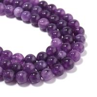 Gemstone Jewelry Beads Natural Stone Round polished imitation natural quartz & DIY purple camouflage Sold Per 38 cm Strand