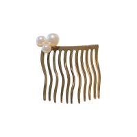 Dekoratives Haarkämmchen, Zinklegierung, mit Kunststoff Perlen, plattiert, Koreanischen Stil & verschiedene Stile für Wahl & für Frau, frei von Nickel, Blei & Kadmium, 40mm, verkauft von PC