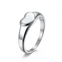 Titanium Steel Finger Ring Heart plated & for woman 7mm US Ring Sold By PC