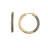 Brass Hoop Earring, 18K gold plated, micro pave cubic zirconia & for woman, more colors for choice, 20x27mm, Sold By Pair