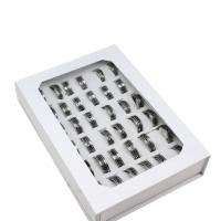 Edelstahl Ring Set, Fingerring, unisex, Silberfarbe, 6mm, 36PCs/Box, verkauft von Box