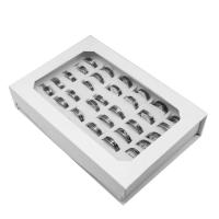 Edelstahl Ring Set, Fingerring, unisex, Silberfarbe, 6mm, 36PCs/Box, verkauft von Box