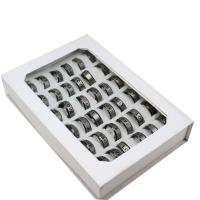 Edelstahl Ring Set, Fingerring, unisex, keine, 8mm, 36PCs/Box, verkauft von Box