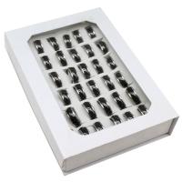 Stainless Steel Ring Set, finger ring, egynemű, kevert színek, 8mm, 36PC-k/Box, Által értékesített Box