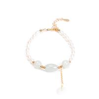 Pulseras de Perlas Freshwater, Perlas cultivadas de agua dulce, con Esmalte & acero inoxidable, para mujer, color mixto, longitud:19 cm, Vendido por UD