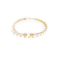 Freshwater Cultured Pearl Bracelet Freshwater Pearl with Stainless Steel for woman golden Length Approx 15 cm Sold By PC