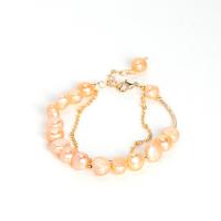 Bracelet en perles de culture d'eau douce, perle d'eau douce cultivée, avec acier inoxydable, pour femme, couleurs mélangées, 8mm, Longueur:20 cm, Vendu par PC