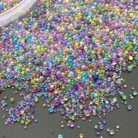 Fashion Glass Beads Round plated DIY & no hole 0.8-3mm Sold By Bag