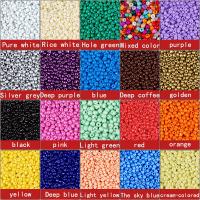 Solid Color Glass Seed Beads stoving varnish DIY 2mm 3mm 4mm Beads for Jewelry Making (24 Assorted Multicolor)