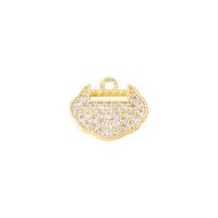Cubic Zirconia Micro Pave Brass Pendant, plated, fashion jewelry & for woman & with rhinestone, golden, Sold By PC