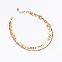 Multi Layer Necklace Zinc Alloy with 1.97 extender chain plated Double Layer & fashion jewelry & for woman golden Length 10.63 Inch Sold By PC