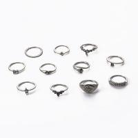 Ensemble d’anneau en alliage de zinc, Placage, 11 PCS. & bijoux de mode & pour femme, plus de couleurs à choisir, Vendu par fixé