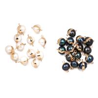 Freshwater Pearl Connector with Brass gold color plated Natural & fashion jewelry & DIY 10x17- Sold By PC