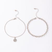 Zinc Alloy Anklet 2 pieces & fashion jewelry nickel lead & cadmium free Sold By Set