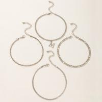 Zinc Alloy Anklet 4 pieces & fashion jewelry nickel lead & cadmium free Sold By Set