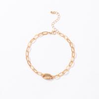 Zinc Alloy Anklet Shell gold color plated fashion jewelry golden nickel lead & cadmium free Sold By PC