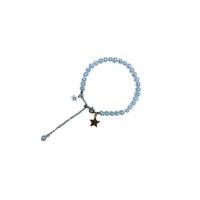 Freshwater Cultured Pearl Bracelet, Freshwater Pearl, Star, fashion jewelry & ball chain & for woman, 4.5-5mm, Sold Per Approx 5.9 Inch Strand
