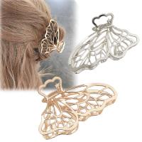 Hair Claw Clips, Tibetan Style, Butterfly, plated, Korean style & for woman & hollow, more colors for choice, nickel, lead & cadmium free, 80x50mm, Sold By PC