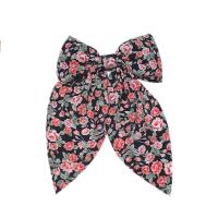 Cloth Bowkont Hair Clip, Bowknot, printing, Korean style & for woman, more colors for choice, 120x180mm, Sold By PC