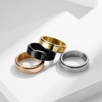 خاتم إصبع الفولاذ المقاوم للصدأ, مطلي, للجنسين & حجم مختلفة للاختيار, المزيد من الألوان للاختيار, 6mm, حجم:5-12, تباع بواسطة PC