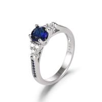 Vještački dijamant Ring Finger, Mesing, platine boja pozlaćen, različite veličine za izbor & za žene, Prodano By PC