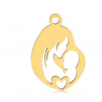 304 Stainless Steel Pendant Mother and Baby plated DIY & hollow Sold By Bag
