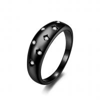 Rhinestone-Edelstahl -Finger-Ring, Edelstahl, poliert, verschiedene Größen vorhanden & für Frau & mit Strass, keine, 6mm, verkauft von PC