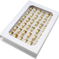 Stainless Steel Ring Set, finger ring, egynemű, aranysárga, 6mm, 36PC-k/Box, Által értékesített Box