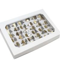 Edelstahl Ring Set, Fingerring, unisex, gemischte Farben, 2mm, 36PCs/Box, verkauft von Box