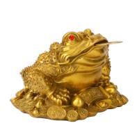 Messing Dekoration, Frosch, goldfarben, verkauft von PC