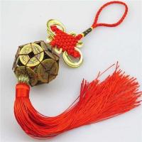 Hanging Ornaments, Brass, with Polyester Cord, mixed colors, 330mm, Sold By PC