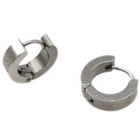 Stainless Steel Huggie Hoop Earring, for woman, more colors for choice, 4x9x2.50mm, Sold By Pair