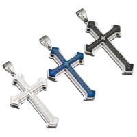 Stainless Steel Cross Pendants, fashion jewelry & DIY, more colors for choice, 41*66mm, Sold By PC