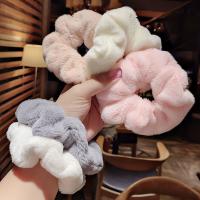 Hair Scrunchies, Plush, Korean style & for woman, more colors for choice, nickel, lead & cadmium free, 110mm, 450mm, Sold By PC