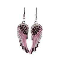 Rhinestone Earring Zinc Alloy Angel Wing plated for woman & with rhinestone nickel lead & cadmium free Approx 1.5mm Sold By Pair