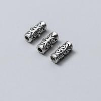925 Sterling Silver Straight Tube, silver color, 4x4x9mm, Sold By PC
